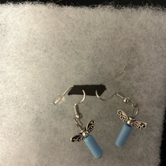 Vintage .925 angel candle earrings nwt purple candle with gothic style heaven👼 - Picture 4 of 5